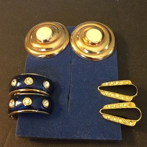 Three pairs of clip on earrings